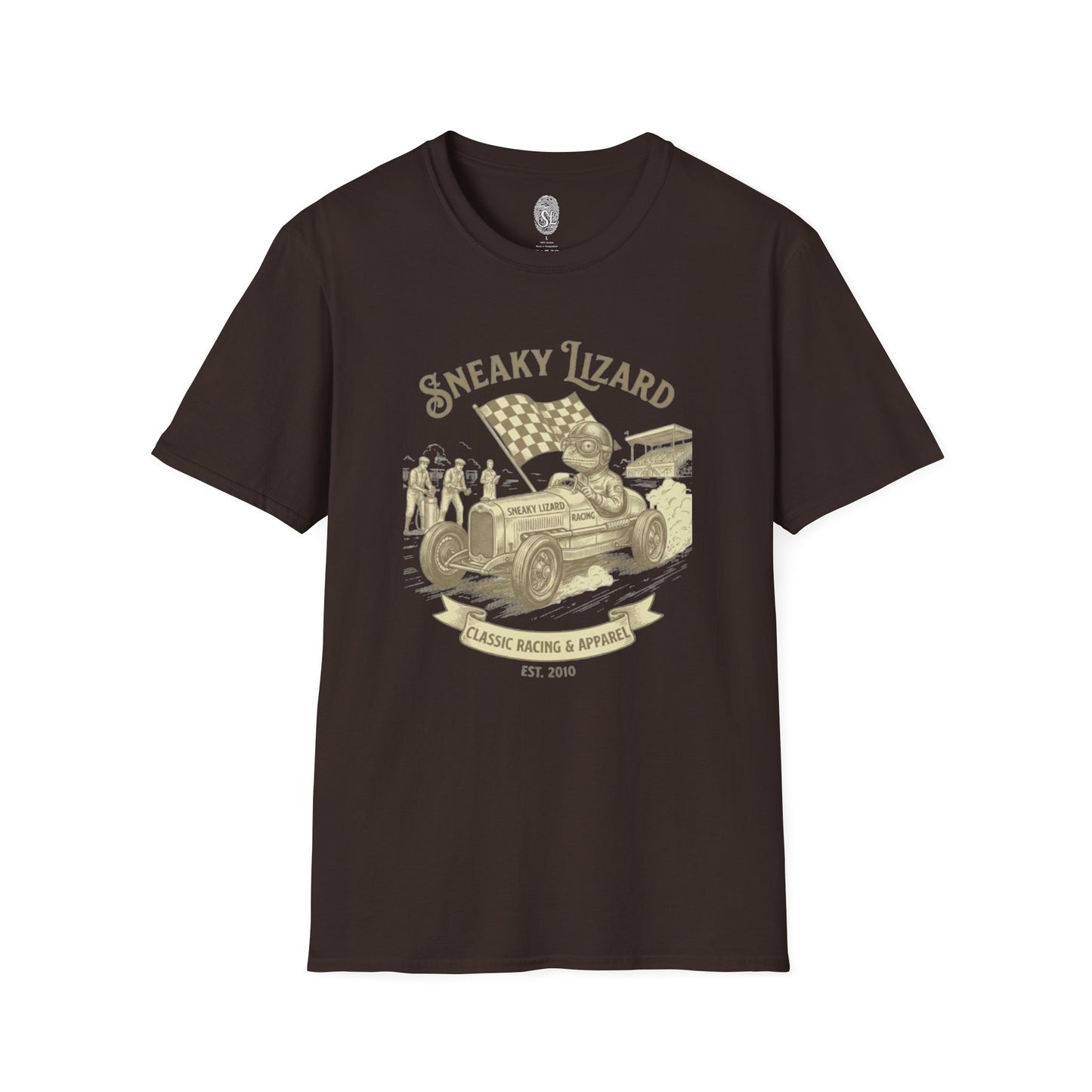 Sneaky Lizard Classic Racing T-Shirt | Vintage Hot Rod Design