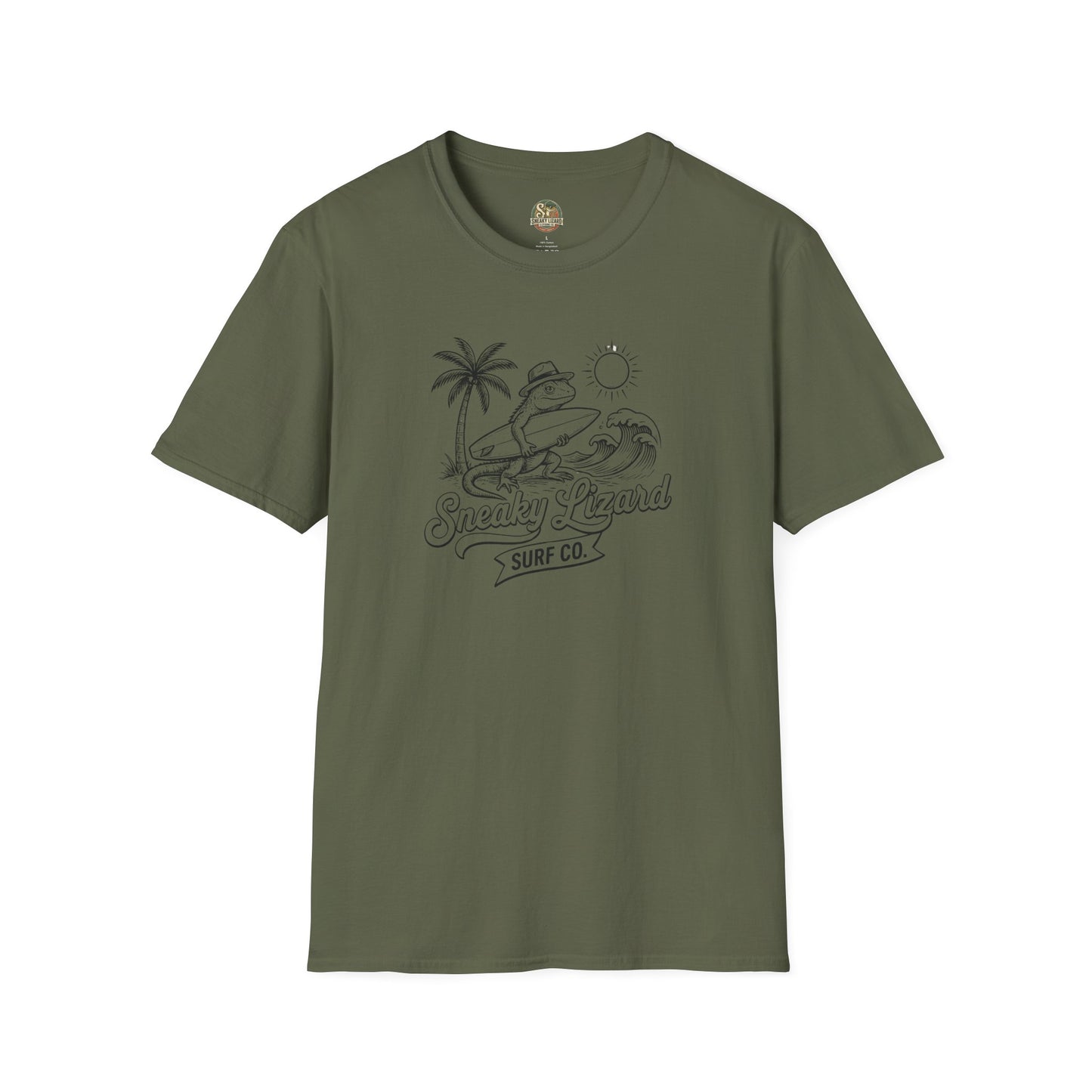 Surf Lizard T-Shirt | Vintage Surf Co. Graphic Tee | Sneaky Lizard