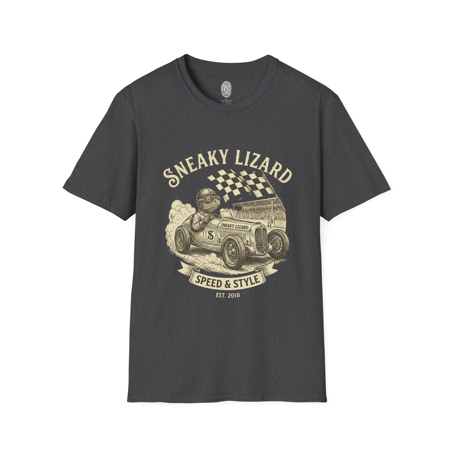 Sneaky Lizard Racing Tee — Vintage Hot Rod 'Speed & Style' Graphic T-Shirt