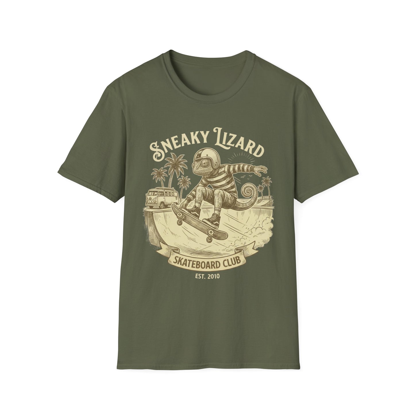 Sneaky Lizard Skateboard Club T-Shirt | Vintage Navy Skate Graphic Tee