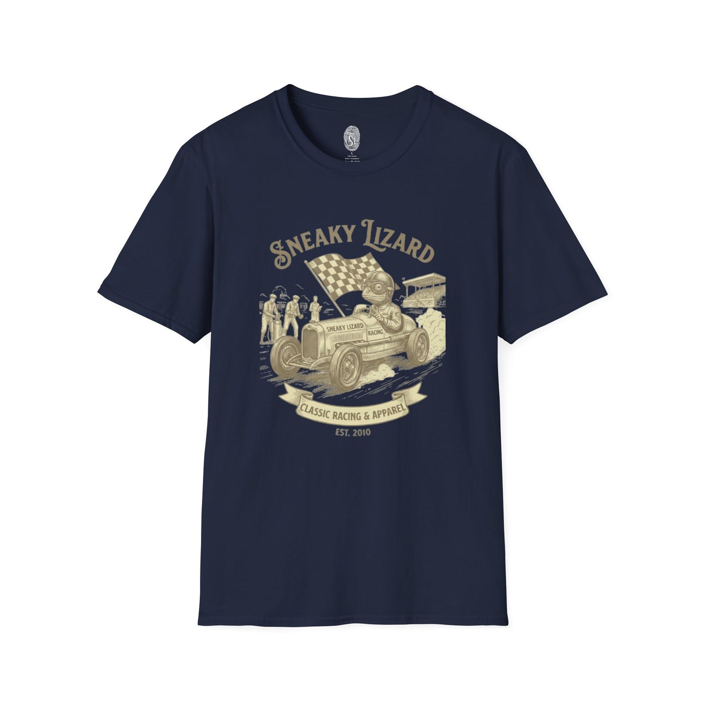 Sneaky Lizard Classic Racing T-Shirt | Vintage Hot Rod Design