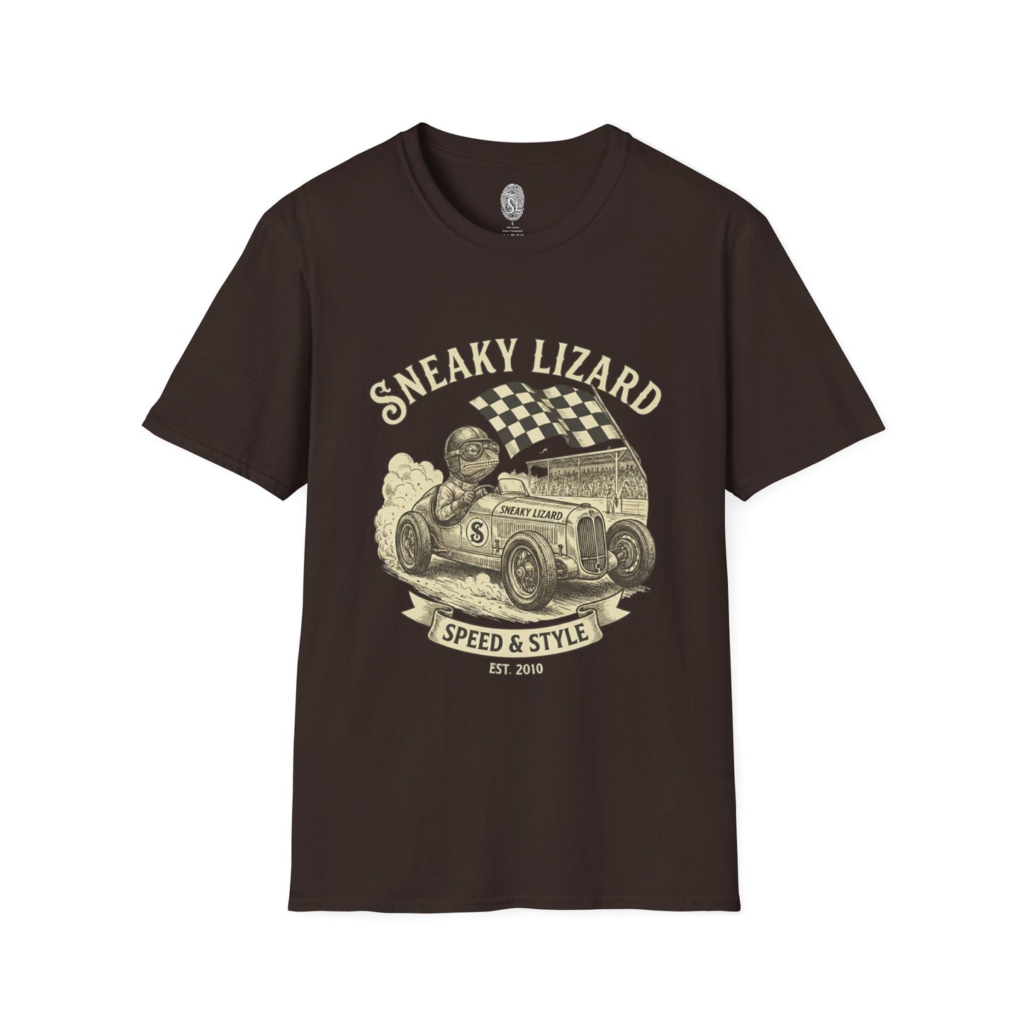 Sneaky Lizard Racing Tee — Vintage Hot Rod 'Speed & Style' Graphic T-Shirt