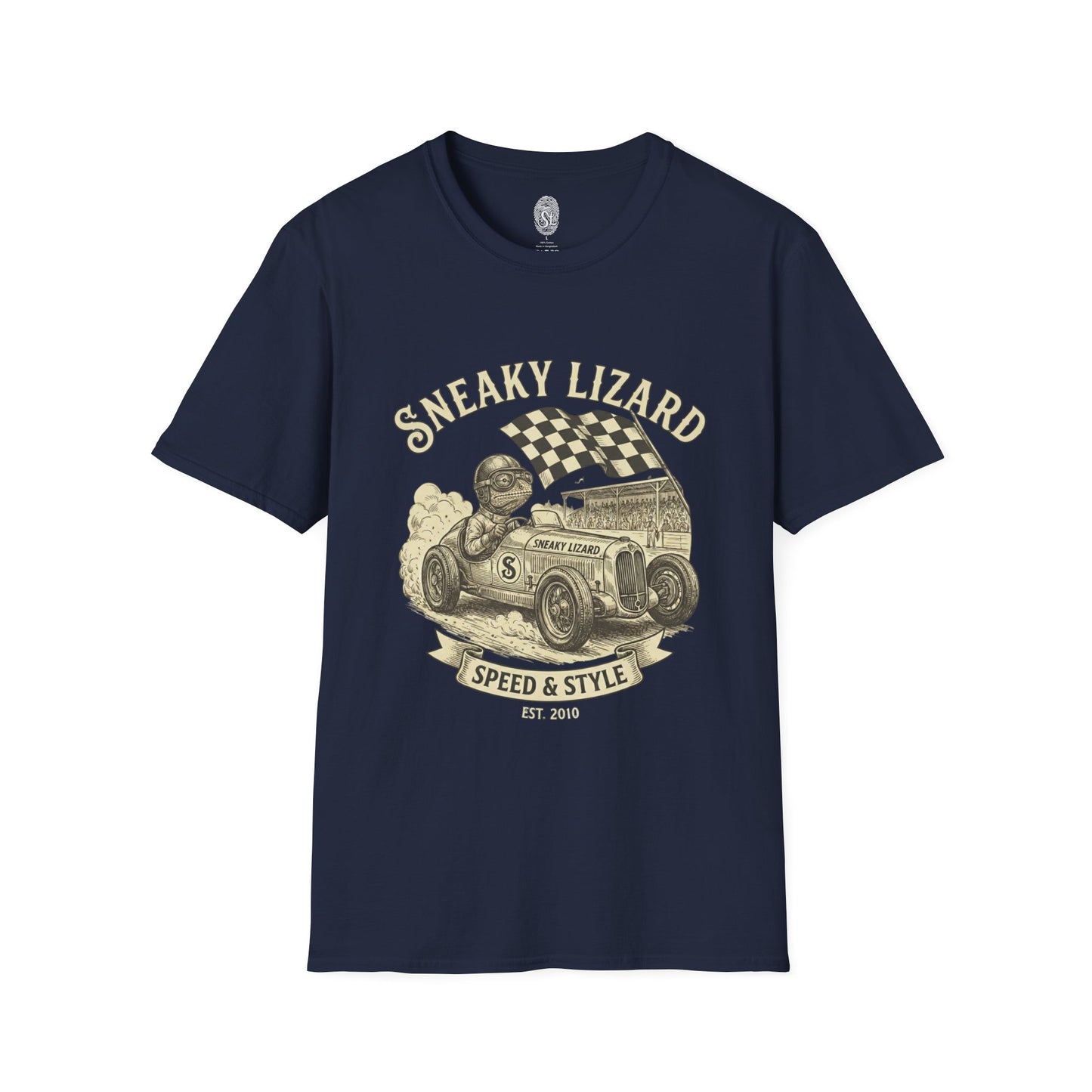 Sneaky Lizard Racing Tee — Vintage Hot Rod 'Speed & Style' Graphic T-Shirt