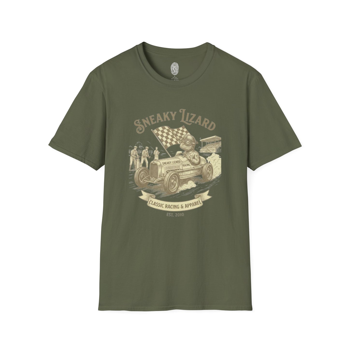 Sneaky Lizard Classic Racing T-Shirt | Vintage Hot Rod Design