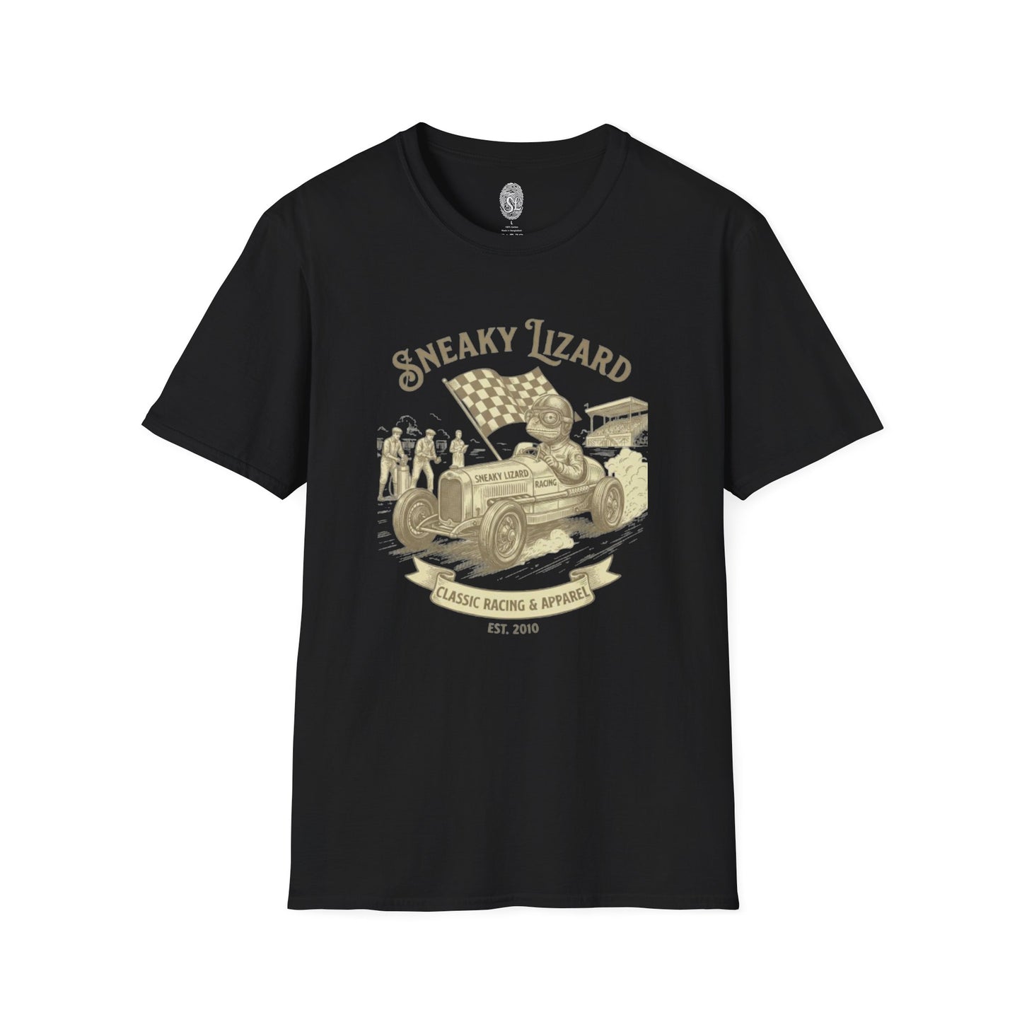 Sneaky Lizard Classic Racing T-Shirt | Vintage Hot Rod Design