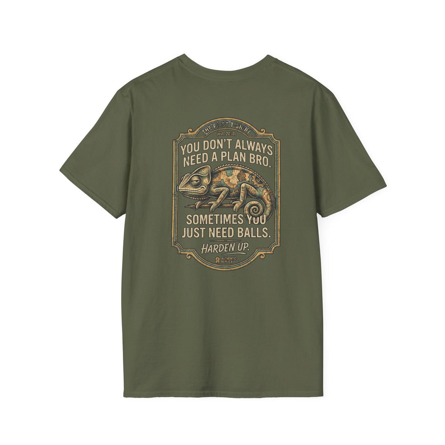 Chameleon Graphic T-Shirt — “You Don’t Always Need a Plan Bro…Just Need Balls & Adapt”