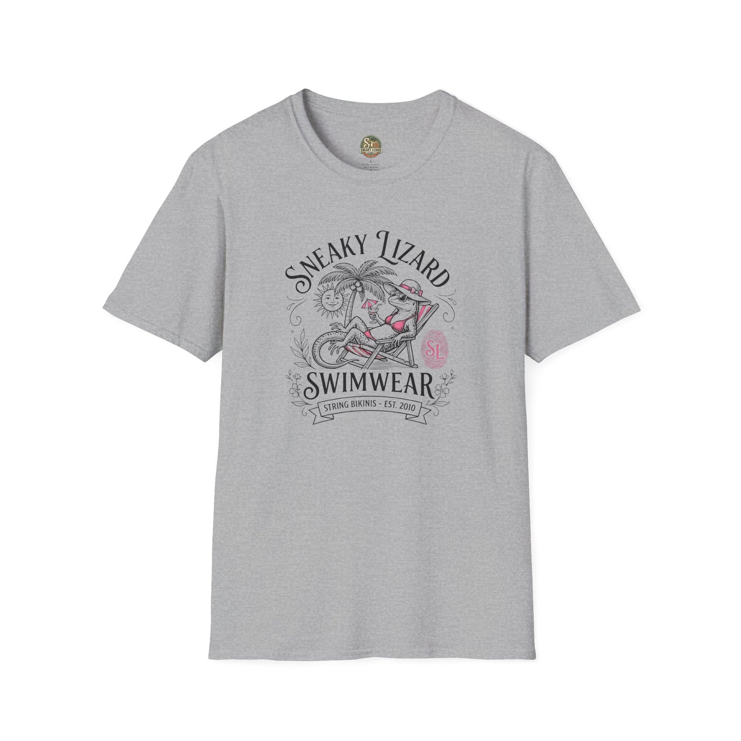 Sneaky Lizard Signature Collection T-Shirt — Vintage Swimwear Graphic T-shirt