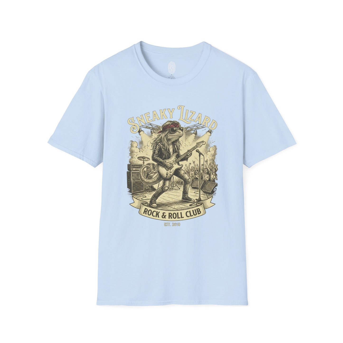 Sneaky Lizard Rock & Roll Club T-Shirt — Vintage Guitar Lizard Band Tee