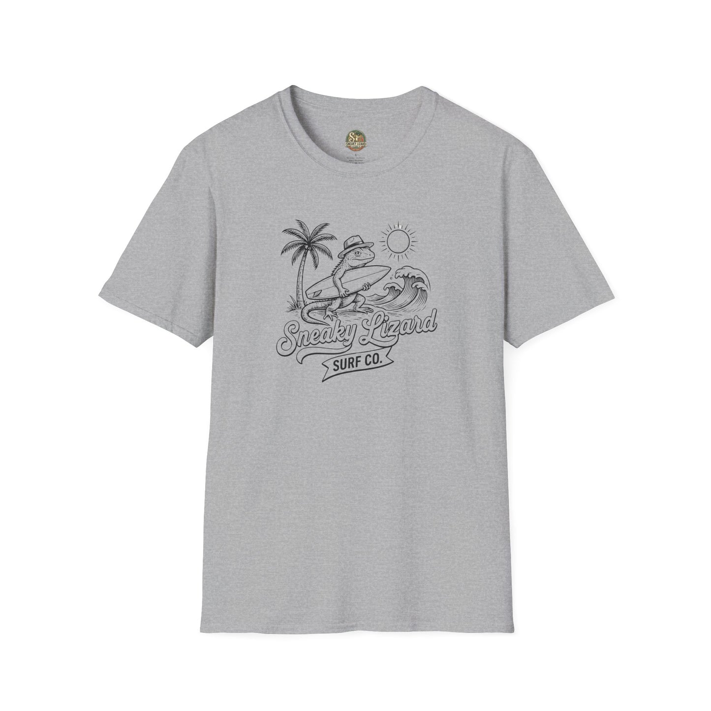 Surf Lizard T-Shirt | Vintage Surf Co. Graphic Tee | Sneaky Lizard