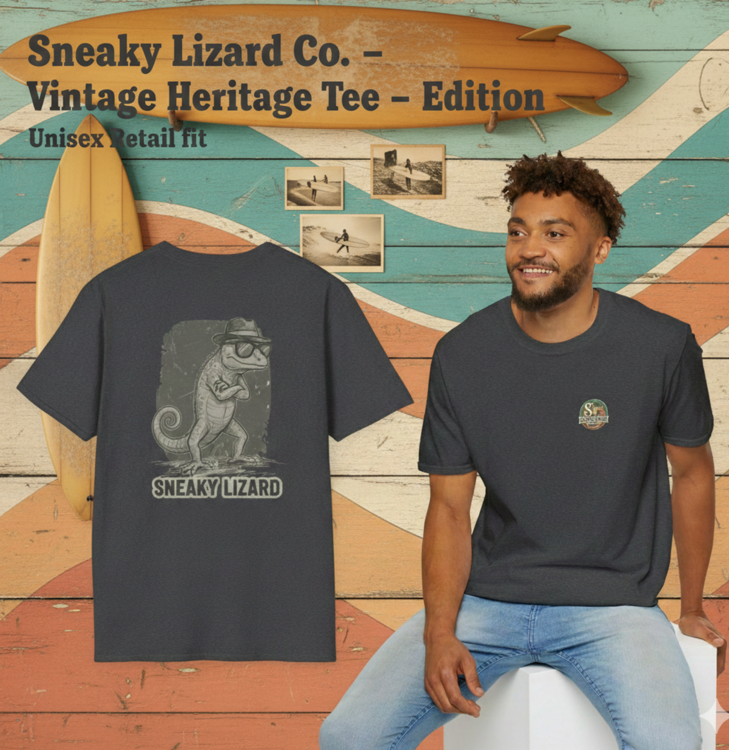 Sneaky Lizard Vintage Heritage T-shirt | Premium Stealth Edition T-Shirt