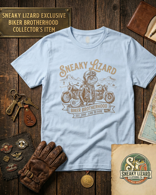 Sneaky Lizard Biker Brotherhood T-Shirt | Vintage Motorcycle Graphic Tee