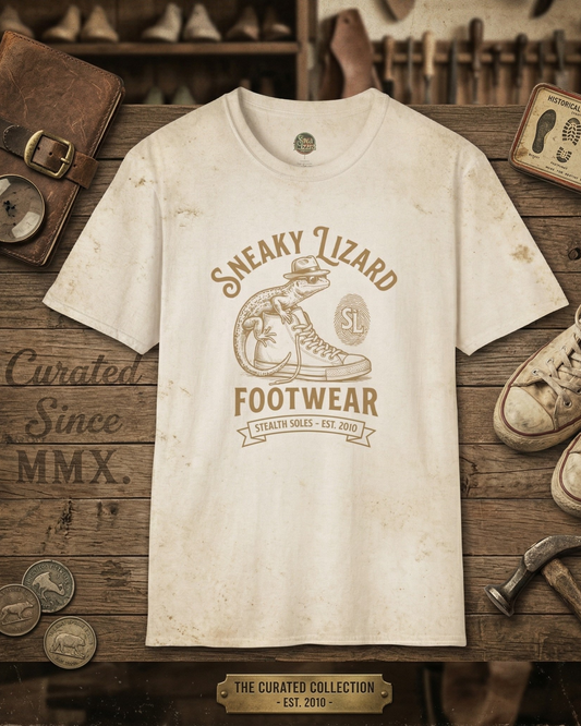 Sneaky Lizard Legendary Soles T-shirt | Vintage Workshop Graphic Shirt