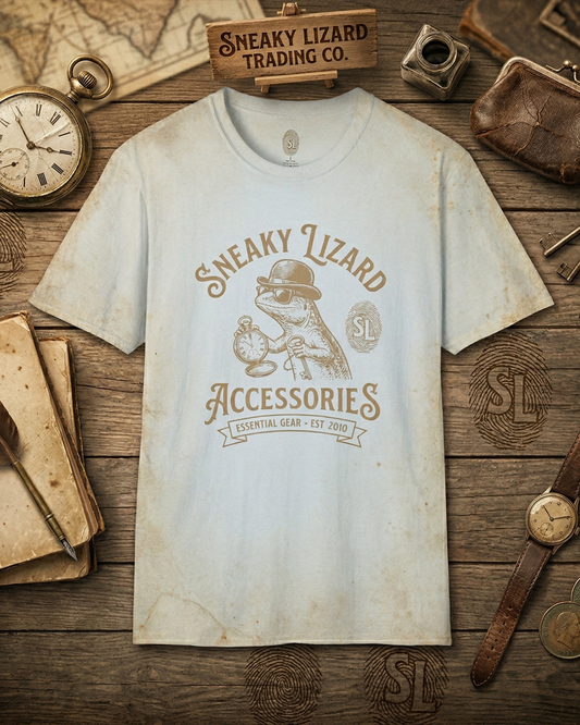 Sneaky Lizard Vintage Accessories T-Shirt | Retro Graphic Tee