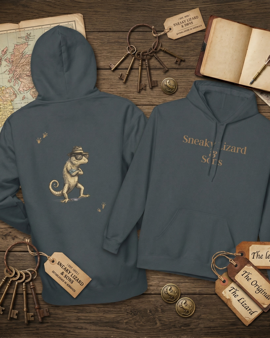 Sneaky Lizard & Sons Vintage Hoodie | Vintage Retro Lizard Fleece