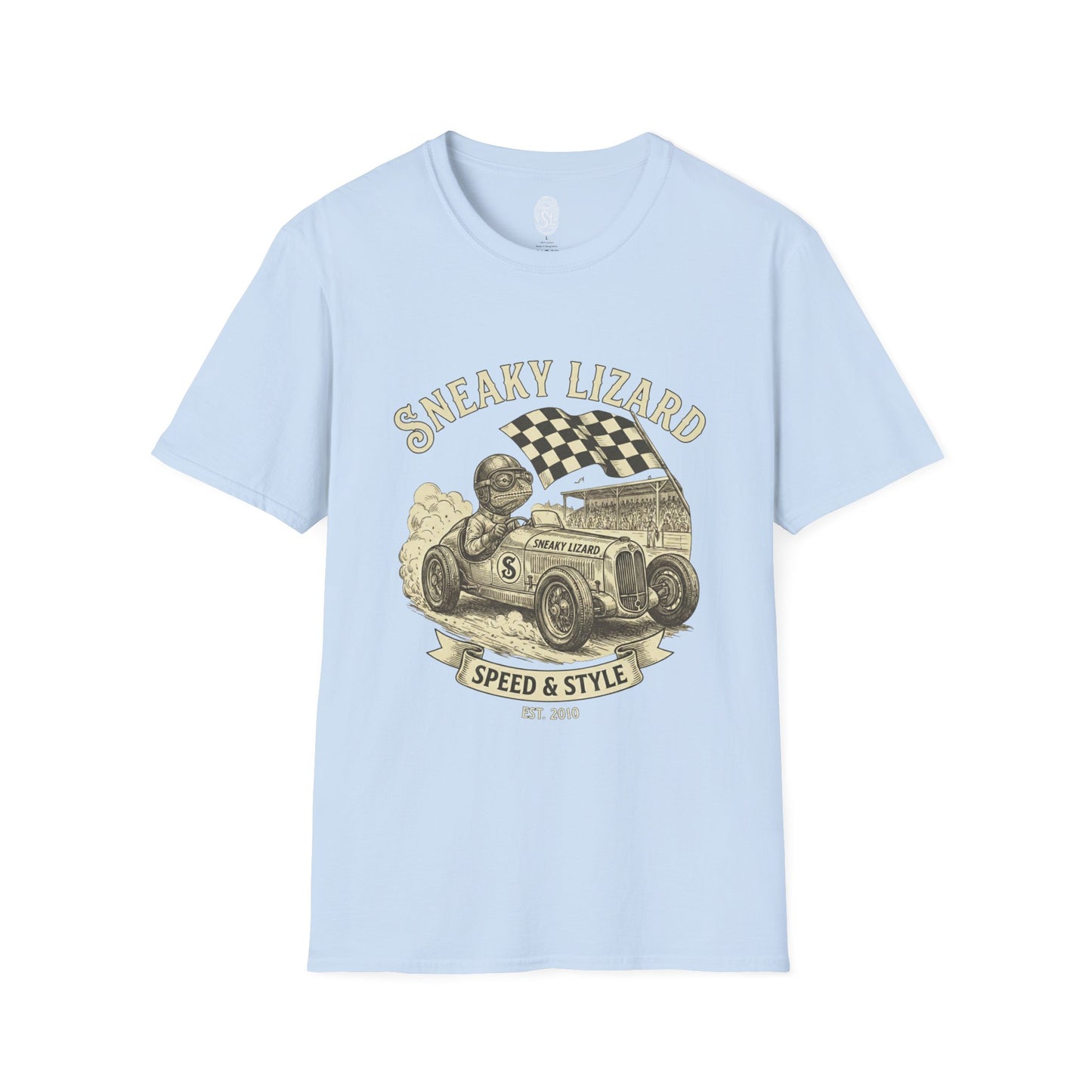 Sneaky Lizard Racing Tee — Vintage Hot Rod 'Speed & Style' Graphic T-Shirt