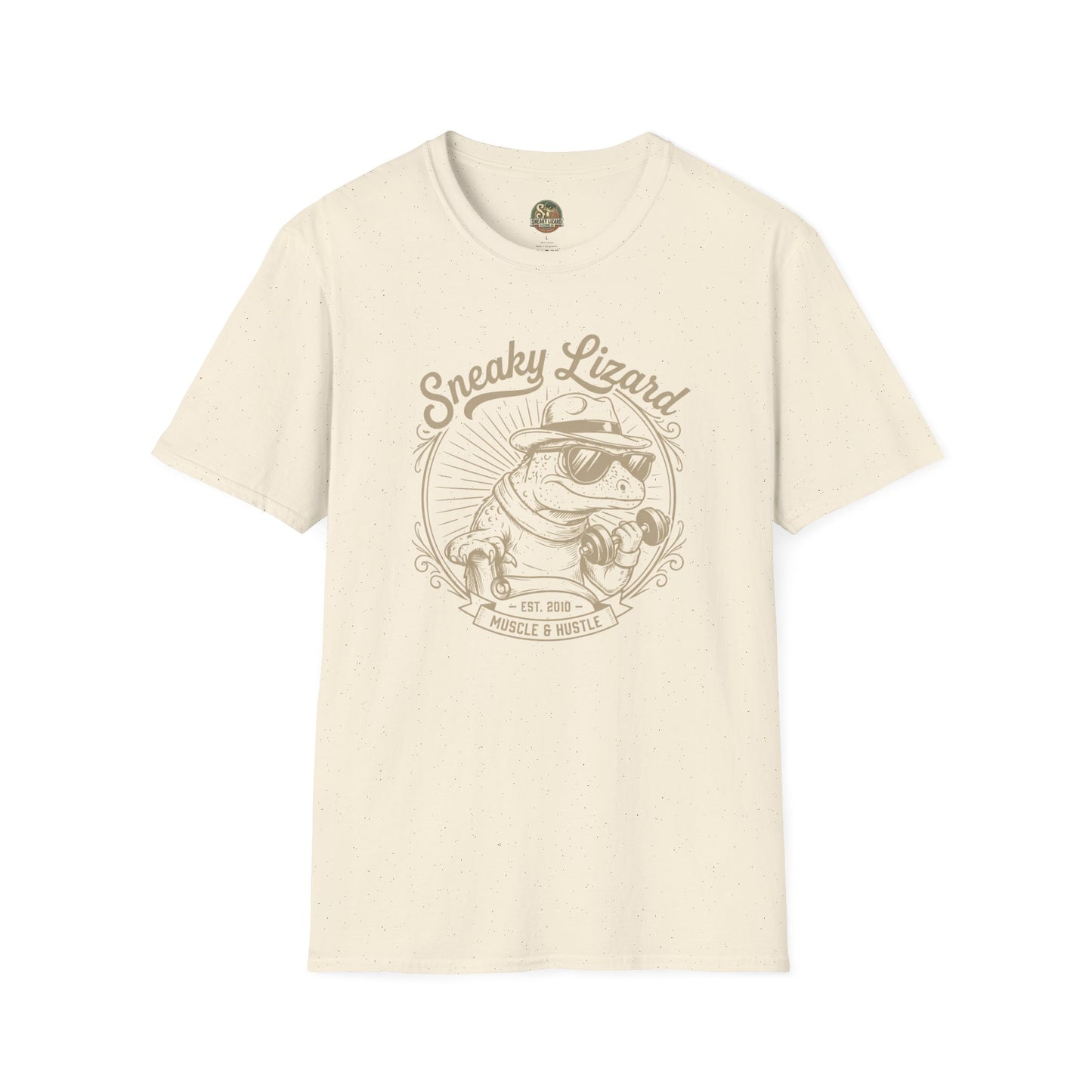 Sneaky Lizard & Sons Muscle & Hustle Tee | Vintage Gym Graphic