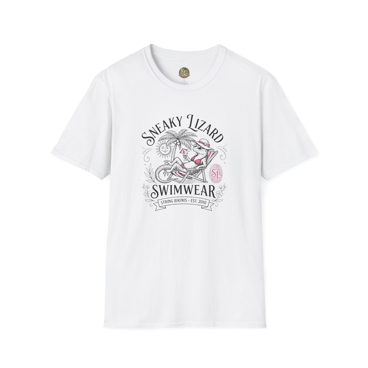 Sneaky Lizard Signature Collection T-Shirt — Vintage Swimwear Graphic T-shirt