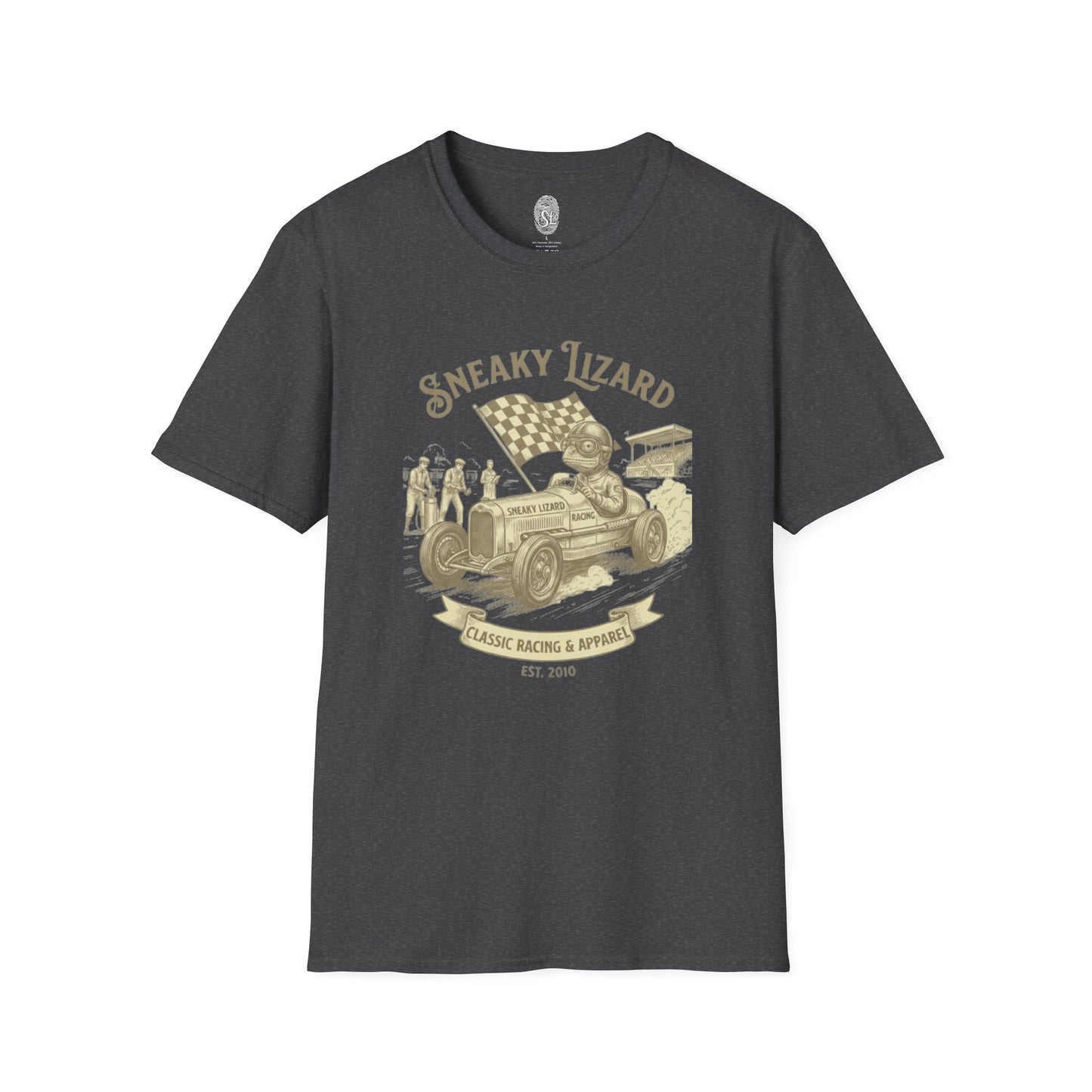 Sneaky Lizard Classic Racing T-Shirt | Vintage Hot Rod Design