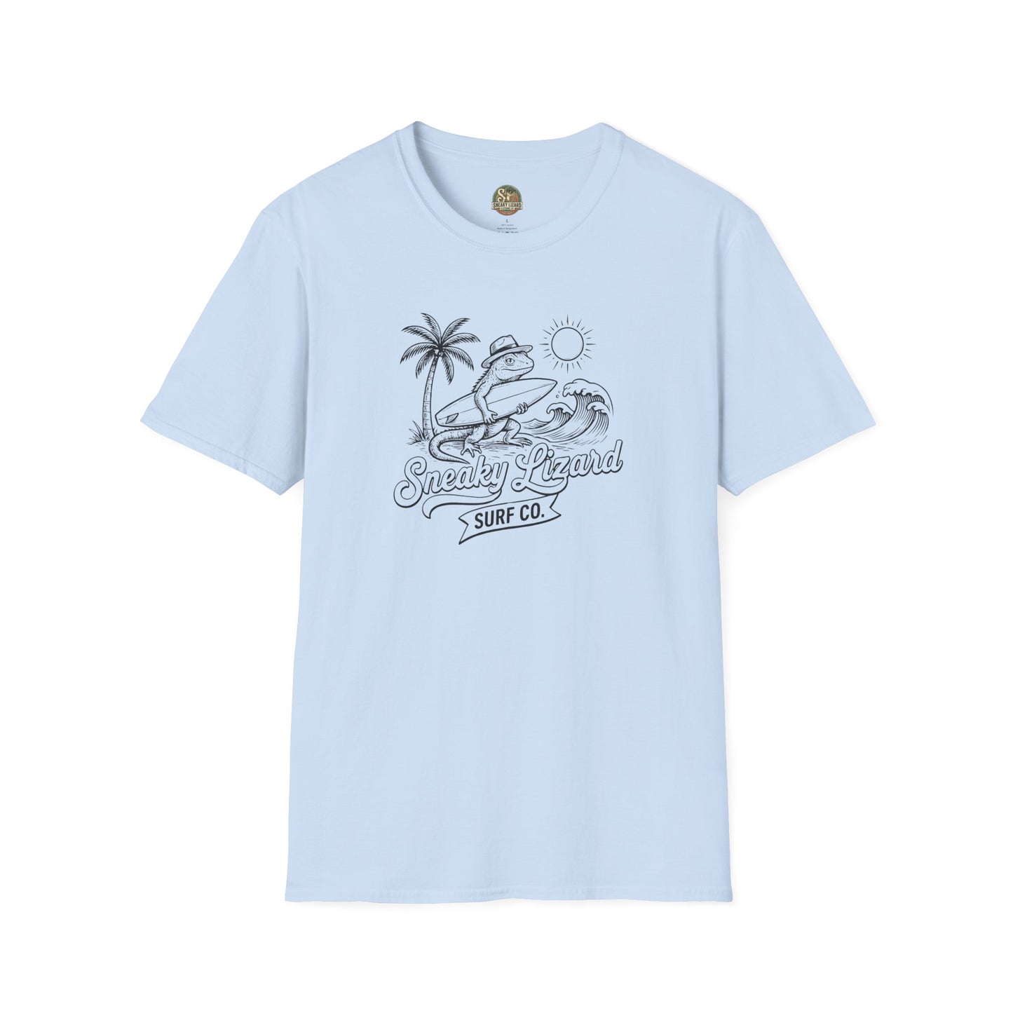 Surf Lizard T-Shirt | Vintage Surf Co. Graphic Tee | Sneaky Lizard