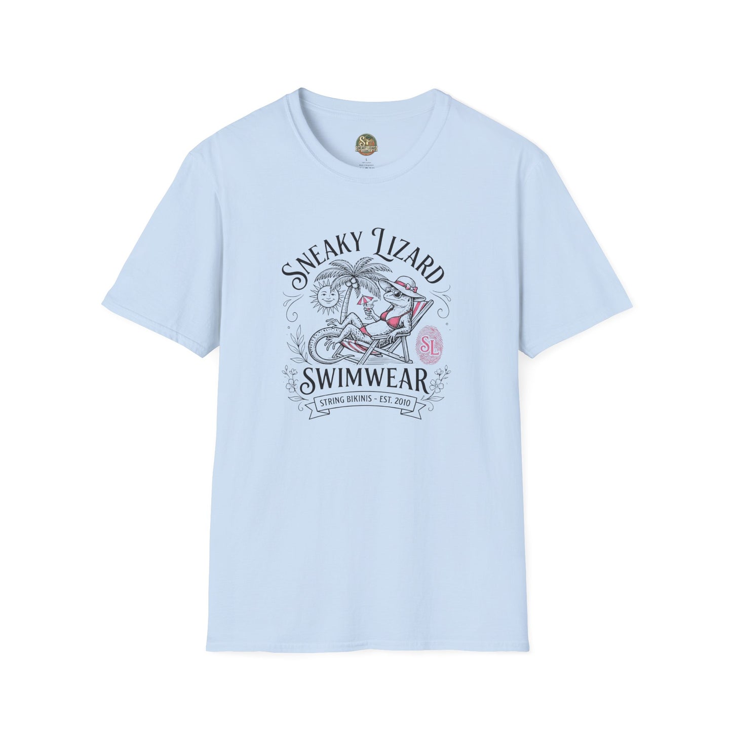 Sneaky Lizard Signature Collection T-Shirt — Vintage Swimwear Graphic T-shirt