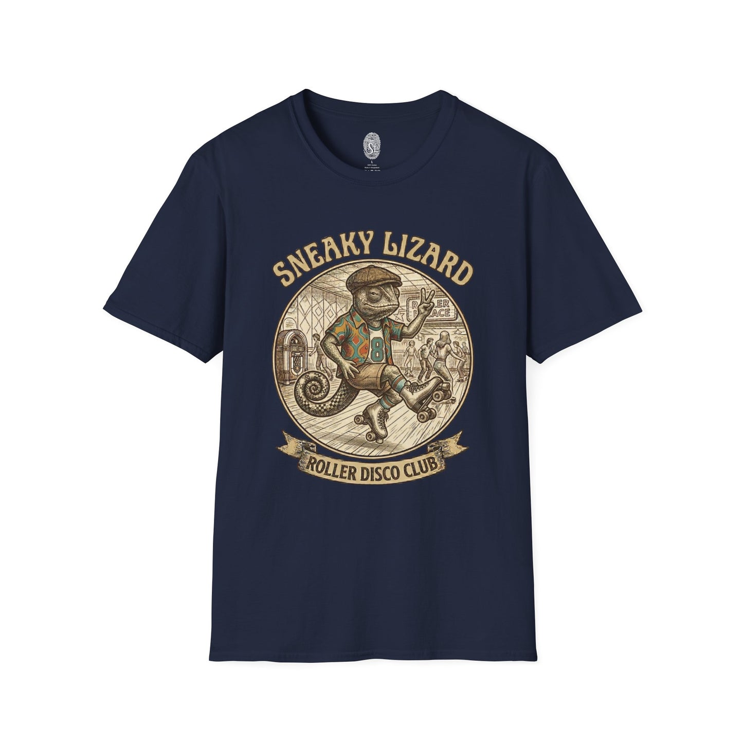 Sneaky Lizard Roller Disco Club T-Shirt | Vintage 70s Skate Graphic Tee